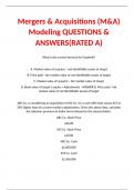 Mergers & Acquisitions (M&A) Modeling QUESTIONS & ANSWERS(RATED A)