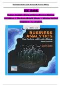 TEST BANK For Business Analytics: Data Analysis & Decision Making, 7th Edition by S. Christian Albright, Wayne L. Winston, Verified Chapters 1 - 19, Complete Newest Version