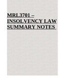 MRL3701 INSOLVENCY LAW SUMMARY NOTES LATEST 2022.