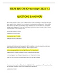 HESI RN OB Gynecology V2 Questions and Answers (2022/2023) (Verified Answers)