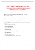 Exam 3: NUR 210/ NUR210 (Latest 2023/ 2024) Principles of Pharmacology Exam| Questions and Verified Answers| Grade A| Galen