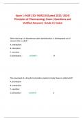 Exam 1: NUR 210/ NUR210 (Latest 2023/ 2024) Principles of Pharmacology Exam| Questions and Verified Answers| Grade A| Galen