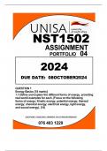 NST1502 ASSIGNMENT 04 (PORTFOLIO)..DUE DATE 08 OCTOBER 2024