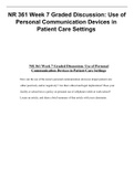 NR 361 Week 7 Graded Discussion: Use of Personal Communication Devices in Patient Care Settings