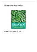 Uitwerking leerdoelen Management control systems