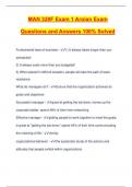 MAN 320F Exam 1 Aroian Exam Questions and Answers 100% Solved