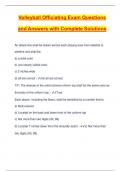 Volleyball Officiating Exam Questions and Answers with Complete Solutions