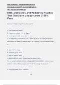 EMT--Obstetrics and Pediatrics Practice Test Questions and Answers | 100% Pass