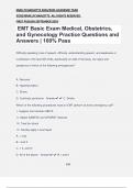 EMT Basic Exam Medical, Obstetrics, and Gynecology Practice Questions and Answers | 100% Pass