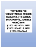 Exam (elaborations) NURSING Care Management II  //Test Bank for Understanding Nursing Research, 7th Edition, Susan Grove, Jennifer Gray