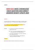 NRNP 6541 WEEK 3 KNOWLEDGE  CHECK QUESTION AND CORRECT ANSWERS NEWEST UPDATE 2024