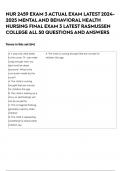 NUR 2459 EXAM 3 ACTUAL EXAM LATEST 2024-2025 MENTAL AND BEHAVIORAL HEALTH NURSING FINAL EXAM 3 LATEST RASMUSSEN COLLEGE ALL 50 QUESTIONS AND ANSWERS