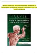 PHYSICAL EXAMINATION AND HEALTH ASSESSMENT 9TH EDITION BY CAROLYN JARVIS, ANN ECKHARDT TEST BANK / ALL CHAPTERS 1-32 / FULL COMPLETE 2023/2024