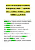 Army OCS Supply & Training Management Test | Questions and Correct Answers | Latest Update 2024/2025