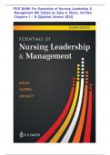 TEST BANK For Essentials of Nursing Leadership & Management 8th Edition 2024, by Sally A. Weiss, Verified Chapters 1 - 16, Complete Newest Version