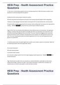 HESI Prep - Health Assessment Practice  Questions