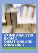 CRIME ANALYSIS EXAM 1 QUESTIONS AND ANSWERS!!