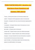 PENN FOSTER BIOLOGY: Genetics and Inheritance Exam Questions and Answers 100% Solved