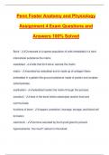 Penn Foster Anatomy and Physiology Assignment 4 Exam Questions and Answers 100% Solved