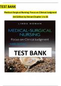 Test Bank - for Medical-Surgical Nursing Focus on Clinical Judgment Third Edition by LINDA F. HONAN, All Chapters 1-56 | Complete Guide A+