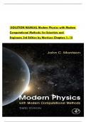 Solution Manual for Modern Physics with Modern Computational Methods: for Scientists and Engineers 3rd Edition by John Morrison, ISBN: 9780128177907, All 15 Chapters Covered, Verified Latest Edition