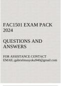 FAC1501 Exam pack 2024(Introductory Financial Accounting)