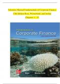 Solutions Manual Fundamentals of Corporate Finance  13th Edition Ross, Westerfield, and Jordan   Chapters 1 - 27 