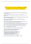  DCF Child Abuse And Neglect (CAAN) Questions And Answers Graded A+.