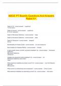 NBCE PT Boards Questions And Answers Rated A+.