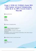 Exam 2: NURS 611/ NURS611 (Latest 2024/ 2025 Update) Advanced Pathophysiology Guide| Qs & As| 100% Correct| Grade A- Maryville