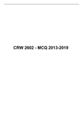CRW 2602 - MCQ 2013-2019, UNISA