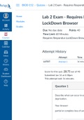 Lab 2 Exam - Requires Respondus LockDown Browser