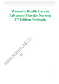 Women’s Health Care in Advanced Practice Nursing 2 nd Edition Testbank