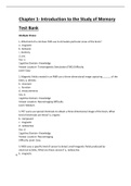 ZOO 3731 Chapter 1 through 4 Introduction to the study of Memory TEST BANK
