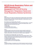 NCLEX Acute Respiratory Failure and ARDS Questions and Answers(CHAPTER 68 Nursing Management: Respiratory Failure and Acute Respiratory Distress Syndrome)