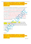 NUR212 ATI RN NURSING CARE OF CHILDREN PRACTICE EXAM QUESTIONS AND ANSWERS BEST GRADED A+ GUARANTEED SUCCESS LATEST UPDATE 2022