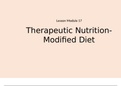 Exam (elaborations) NURSING NR.110.200 Nutrition Therapeutic Nutrition Modified Diet