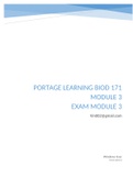 PORTAGE LEARNING BIOD 171 MODULE 3 EXAM MODULE 3