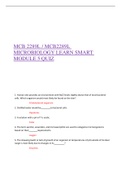 MCB 2289L / MCB2289L MICROBIOLOGY LEARN SMART MODULE 1-11 QUIZ 