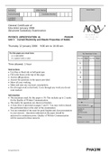 AQA PHYSICS (SPECIFICATION A)	PHA3/W Unit 3	Current Electricity and Elastic Properties of Solids