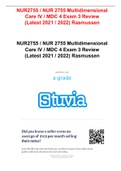 NUR2755 NUR 2755 Multidimensional Care IV MDC 4 Exam 3 Review