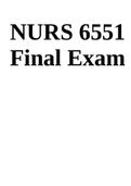 NURS 6551 Final Exam
