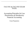 FAC1501 & FAC1503 EXAM PACK Accounting Principles for Law Practitioners & Introductory Financial Accounting Exam Preparation