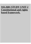 SSL2601 - Social Security Law STUDY UNIT 2 Constitutional and rights based framework.