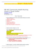 NR 442 Community Health Nursing. (Exam 1 Study Guide)