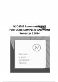 NSO1505 Asaenmente ya 3 POTFOLIO (COMPLETE ANSWERS) Semester 2 2024 - DUE 2024   100% TRUSTED Complete