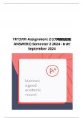 TRT3701 Assignment 2 (COMPLETE ANSWERS) Semester 2 2024 - DUE September 2024