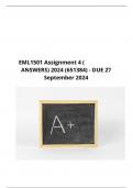 EML1501 Assignment 4 (COMPLETE ANSWERS) 2024 (651384) - DUE 27 September 2024 100% satisfaction guarantee UNISA