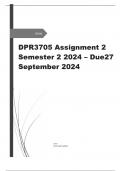 DPR3705 Assignment 2 (COMPLETE ANSWERS) Semester 2 2024 - DUE 27 September 2024 Course Strategic Planning and Advisement (DPR3705) Institution University Of South Africa (Unisa) Book Strategic Planning