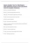  Septic Installer Test For Washington State (WOSSA) Practice Exam Questions And All Complete Solutions.